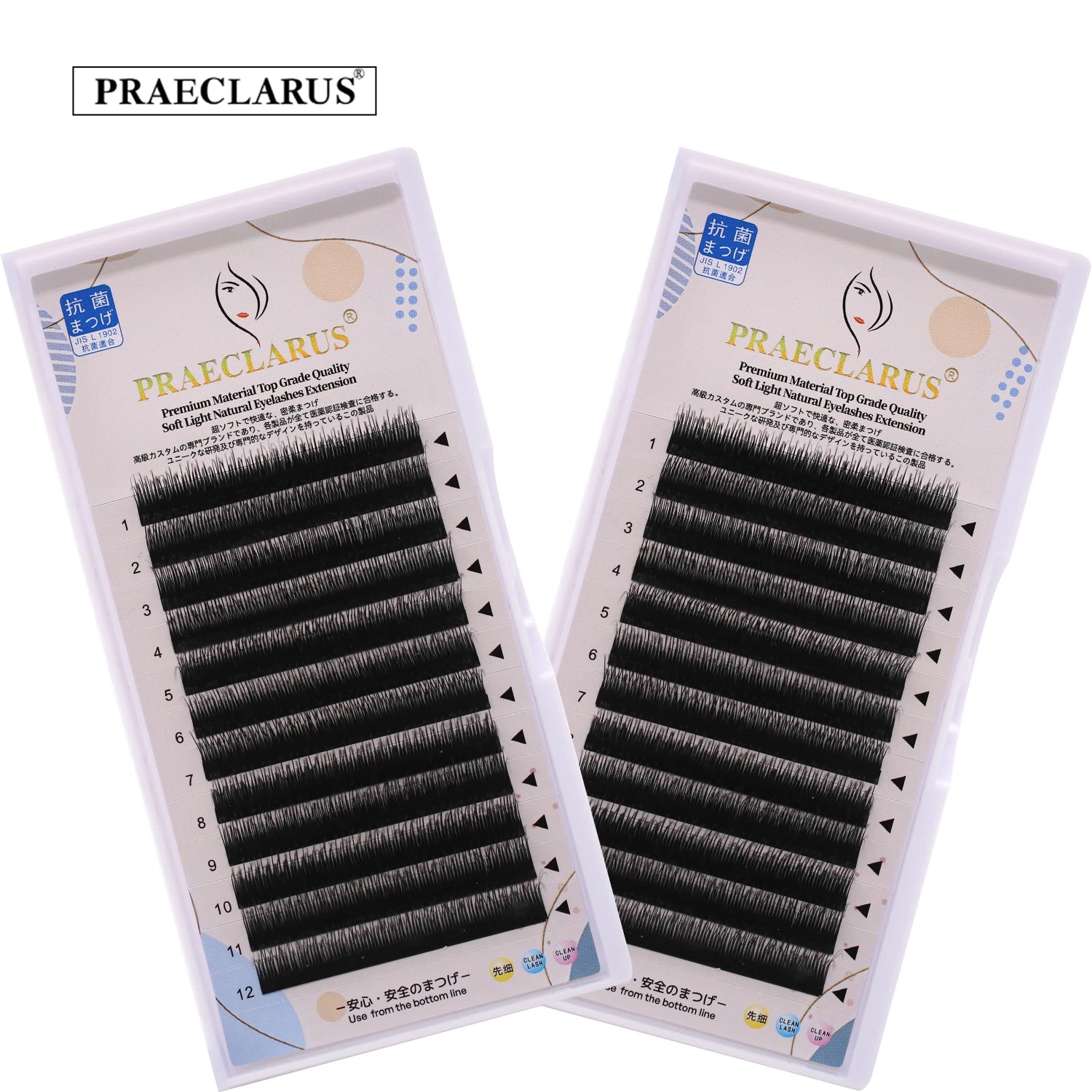 6D Fluffy Wholesale Private Label  Lash Extensions Tray Matte Dark Black Individual Volume Silk Lash Extension Trays