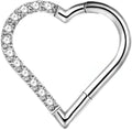 G23 Titanium Heart Cartilage Conch Tragus Helix Earrings Cubic Zirconia Hoop Hinged Segment Septum Ring Nose Rings