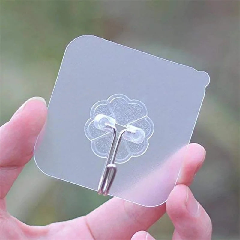 Transparent Seamless Self Adhesive Hook  Waterproof Strong Stick Hook for Bathroom Kitchen Wall Hanger