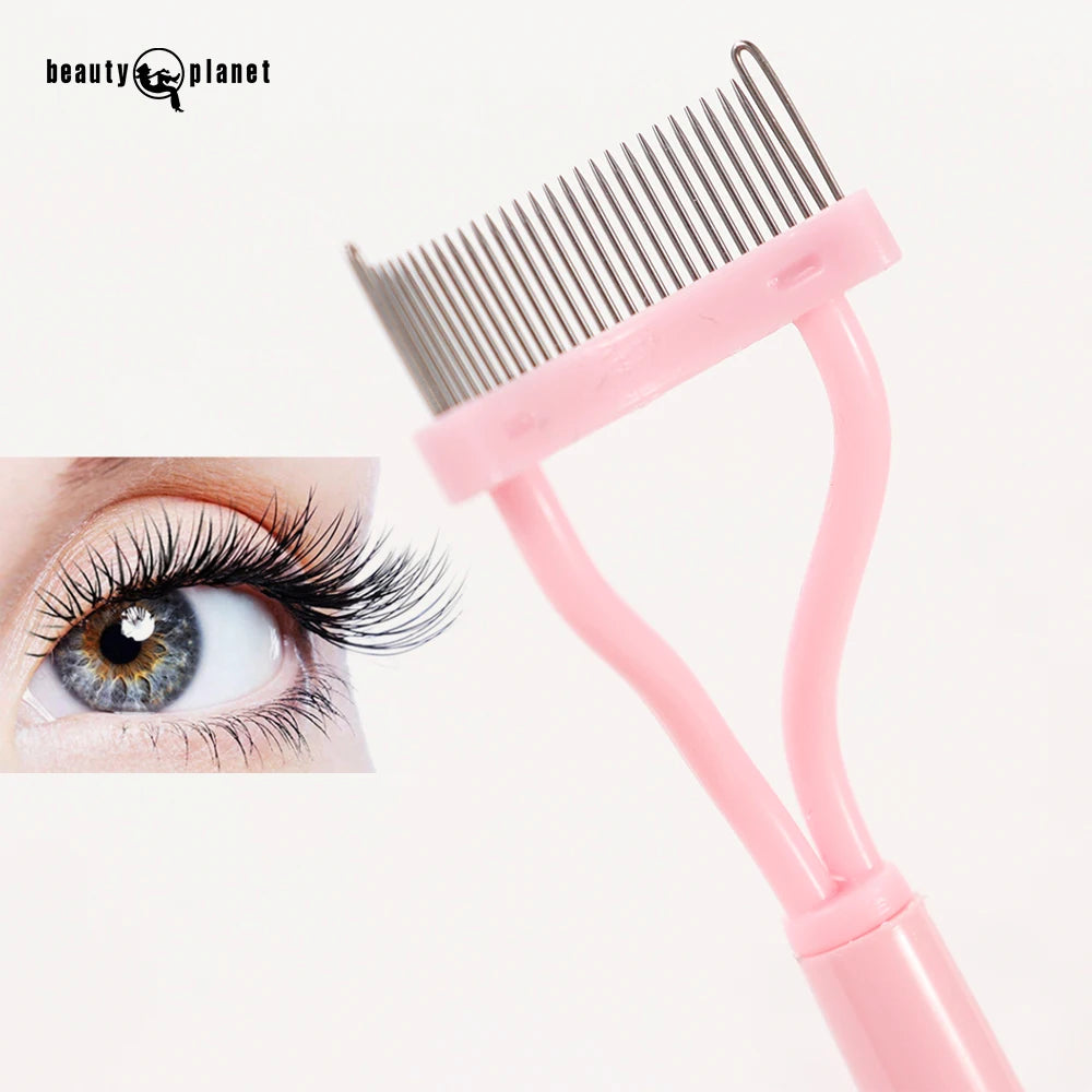 Beauty Planet Single Eyebrow Mascara Brush Spoolie Eyebrow Brush Professional Eyelash Curler Comb Fine Toothed Eyelash Comb