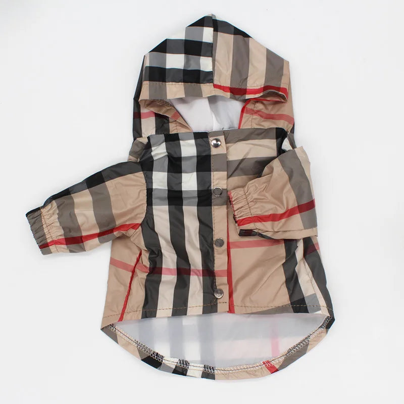 GMTPET Eco-Friendly Luxury Classic Simple Polyester Plaid Windbreaker Dog Clothes Dog Outfits OEM Wholesale