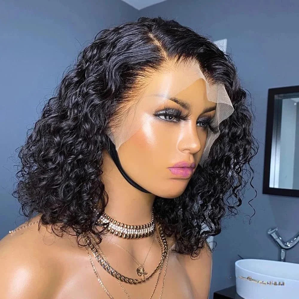 Popular Water Wave Bob Wig Factory Direct HD Lace Glueless Human Hair Luxury Short Style Remy Brazilian Virgin Hair MegaBDM