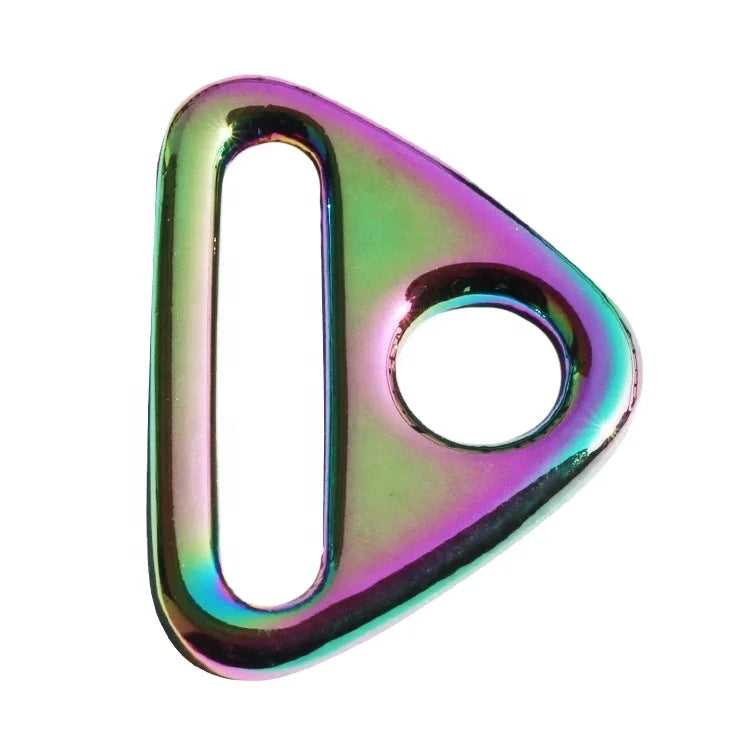 Wholesale Triangle Shape Metal Buckle Ring Strap for Bags Rainbow Color Bag Parts & Accessories