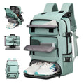 Oxford Cloth Travel Backpack with Large Capacity Fashionable Zipper Closure Features Shoe Pockets