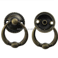Stock Supply Box Accessories 28 X 38mm Zinc Alloy Antique Brass Metal Cabinet Handle with Pull Ring