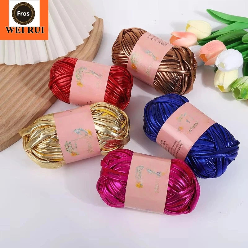 100G 200g Metallic T-shirt Yarn Glossing Yarn Metalli T-shirt-yarn Metallic for Crocheting Bags
