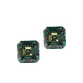 Direct Factory Price Synthetic VVS Blue Green Color Fancy Asscher Cut Loose Colored Moissanite Diamonds