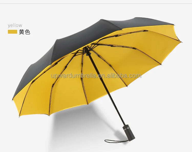 Commercial Umbrella Big 3 Fold Umbrella with 10 Joints Luxury Sun Rain Umbrella