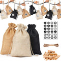 Christmas Advent Calendar Bag Home Decoration 24 Days Christmas Countdown Burlap Bags