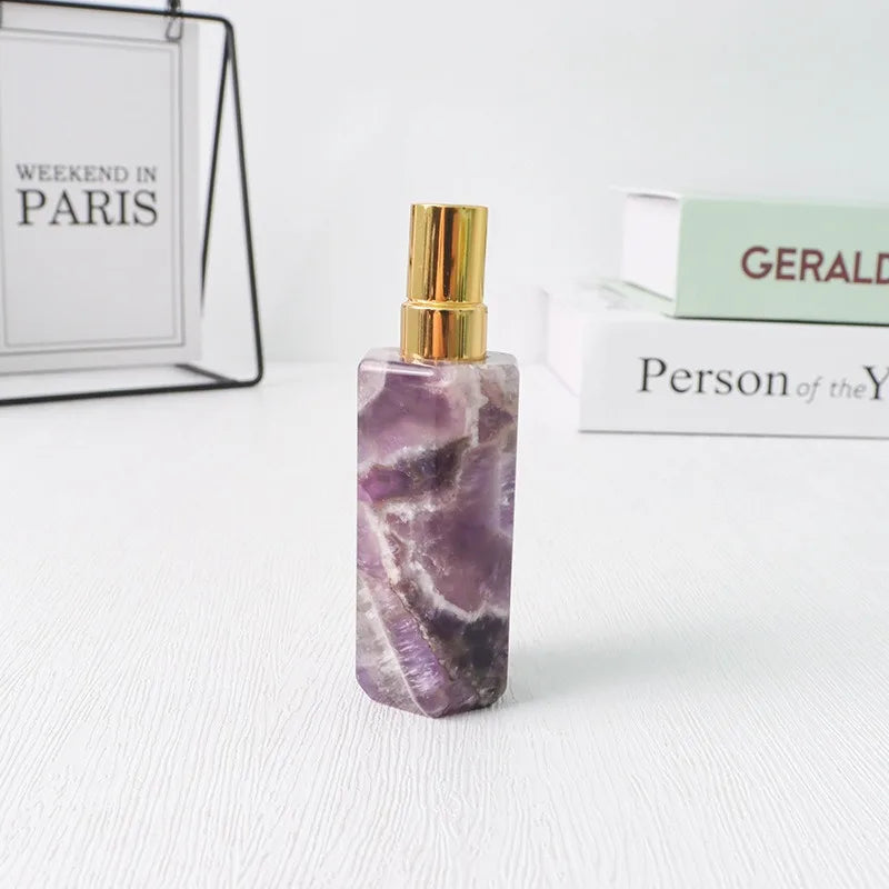 Empty Luxury Quartz  Amethyst Crystal 5-10ml Empty Perfume Spray Bottle Price Without Boxes Packing