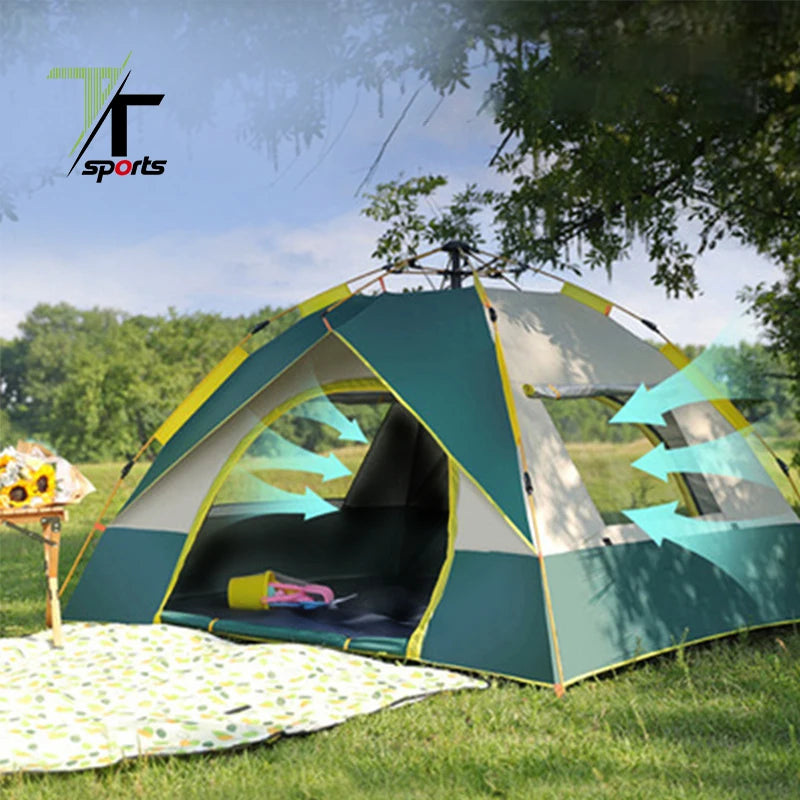 Upgrade UPF 50+ Zelt Barraca Double Layer 2 3 4 Man Tent Waterproof Family Foldable Three-season Quick Setup Camping Outdoor