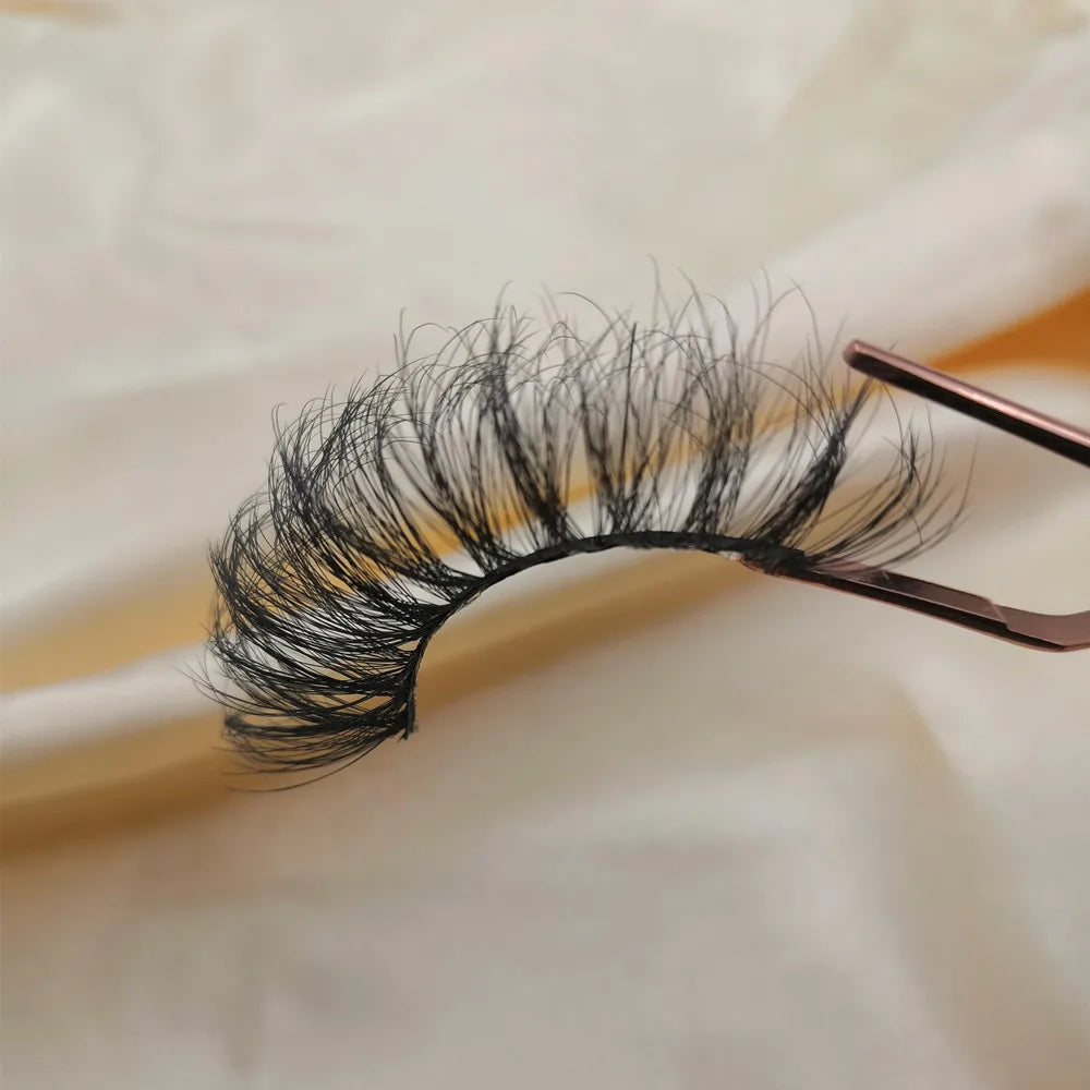 6DA11 Fluffy Eyelashes Long Natural D Curl Wispy Wink Winged Faux Mink 25mm Synthetic Fiber with Custom Packaging Box