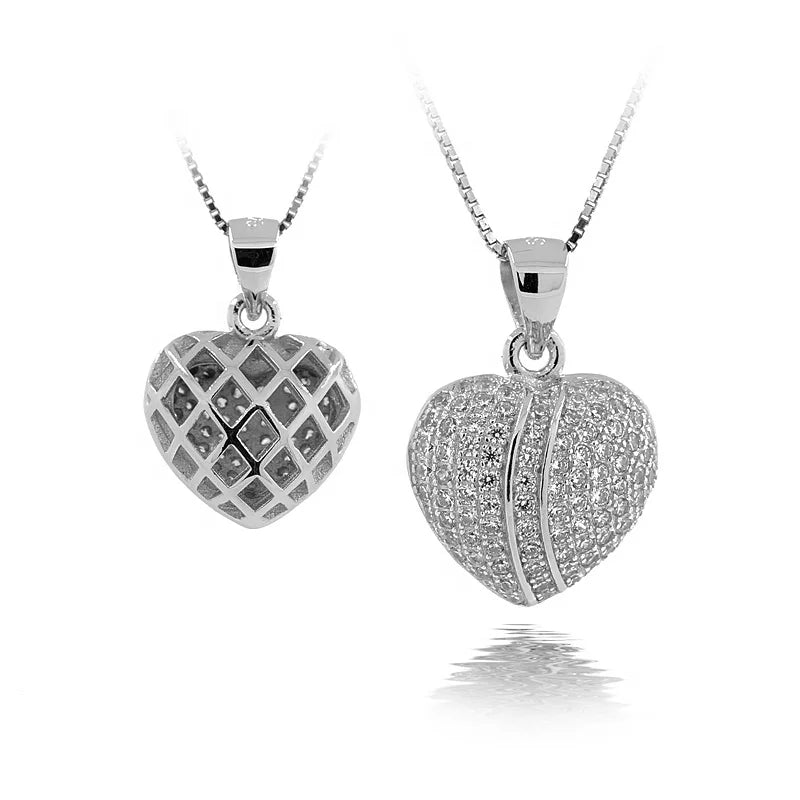 Wholesale Heart Pendants  925 Sterling Silver Jewelry Love Collection Hollow Heart Pendant