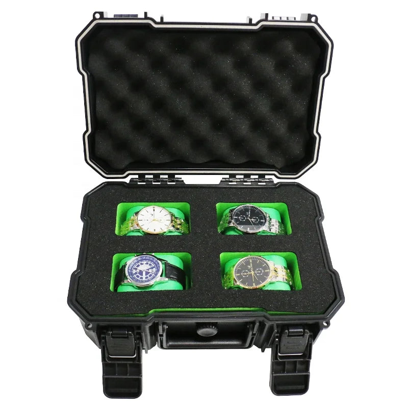 Waterproof Luxury Watch Box Plastic Hard Carrying Case Hardcase W/ Colored Foam for Watches