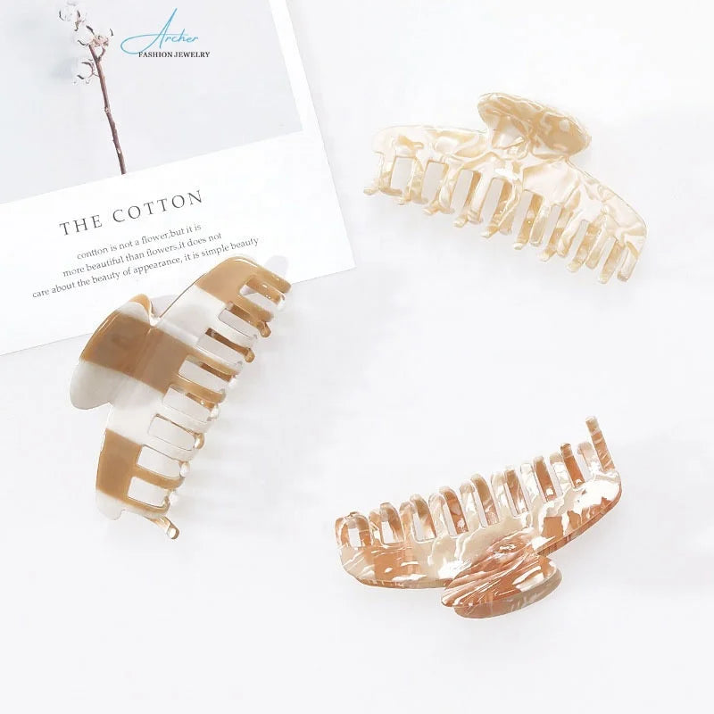 Fashion  Modern Elegant Style Acetate Hair Claw Big Acrylic Jaw Clips Large Acetate Hair Claws for Women