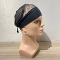Headband Wig Cap With Adjustable Wave Weaving Wig Caps for Making Wigs Black Lace Mesh Dome Caps
