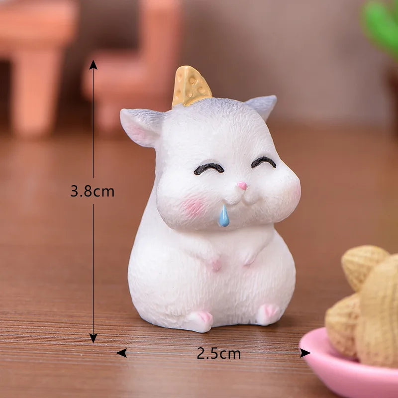 Kawaii Resin Miniature Flatback Cute Hamster Charms Cabochons Accessories for Slime Filler Crafts Jewelry Phone Case Making