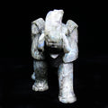 Huiying Natural Gemstone Hand Carved Crafts Labradourite 217*153mm Elephant Head Statues Elephant Crafts