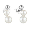 925 Sterling Silver Two Pieces Natural Genuine Freshwater Pearl Stud Earring Real Fresh Water Pearl Earrings