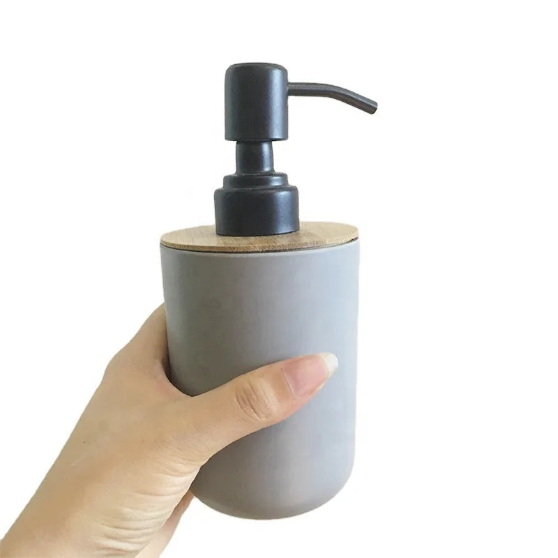Factory Price Bulk Eco-friendly Bamboo Fiber Foam Hand Soap Dispenser with Modern Design for Bathroom