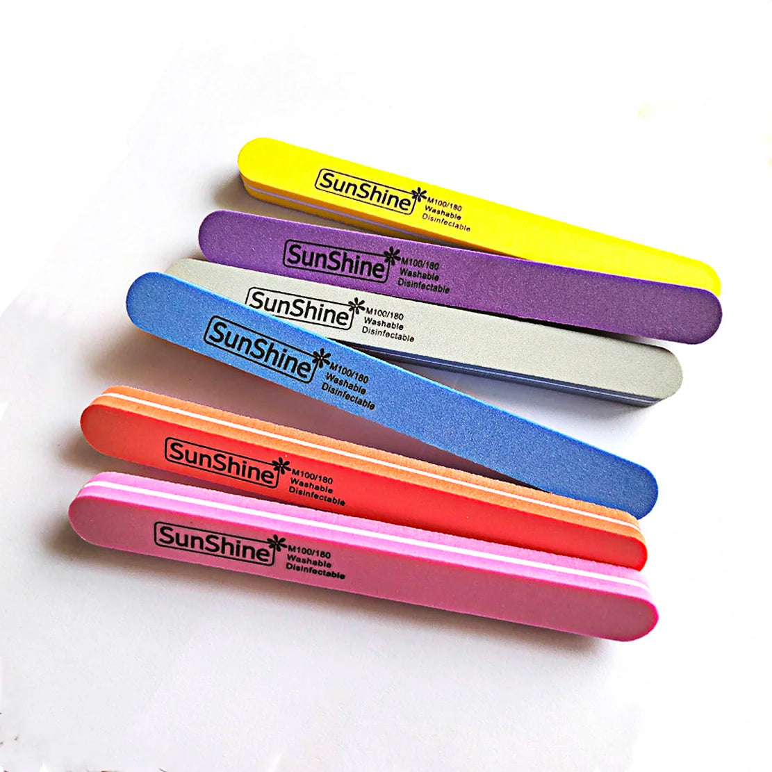 Professional Custom Cute Straight Shape Polishing Nail Art Durable Washable Mix Color Sponges Nail File