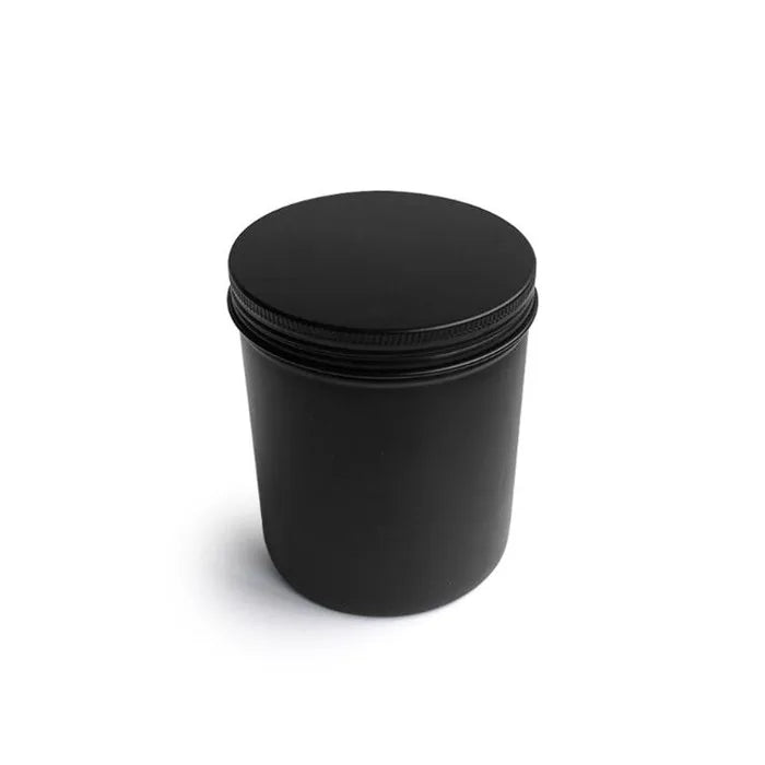 Big Size Empty 30g 50g 100g 120g 150g 200g 250g 300g 500g Matte Black Aluminum Tin Jar with Aluminum Screw Top Lid for Tea