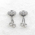 Sterling Silver 3*3mm Semi Mount Stud Eardrops Empty Frame Support Blank Setting S925 Base Without Center Stone DIY for Inlay