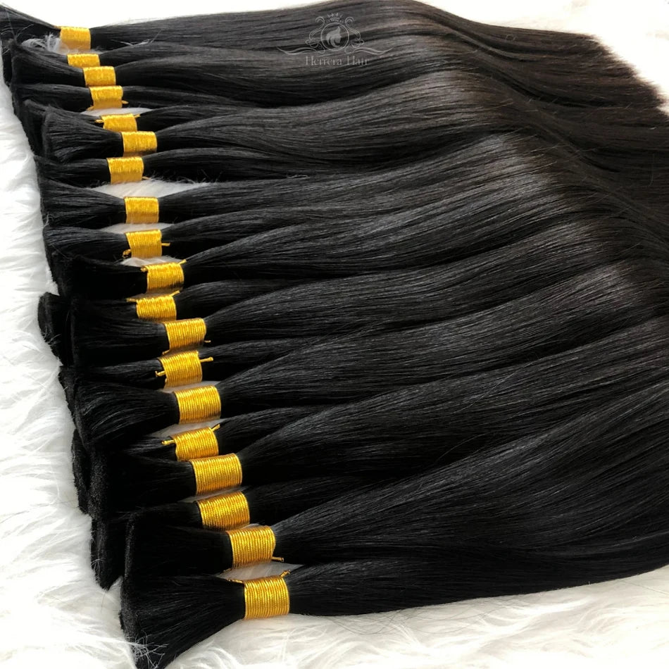 Wholesale Remi Bulk Hair Extensions Supplier Vendor Cabello Humano Natural Russian Double Drawn Virgin Raw Human Hair
