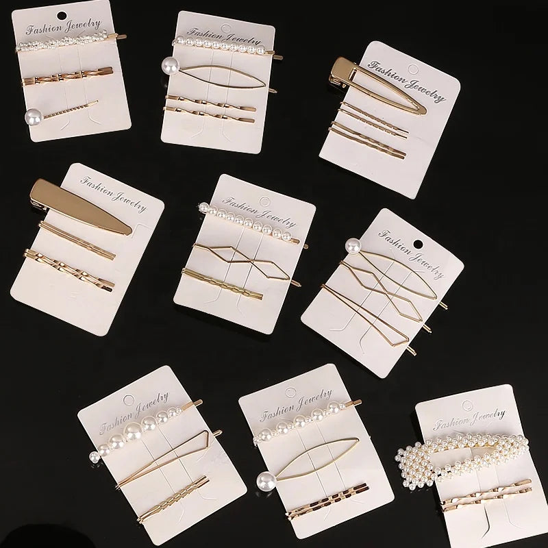 Hot Sell Girls Fashion Pearl Hairpin Hair Clip Accessories Set for Girl