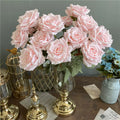 AF10501 Roses Bouquet Artificial Flower Silk Plastic  Roses Bridal Wedding Bouquet for Home Garden Party Wedding