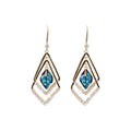 AA00970 New Korean Earrings Fashion Luxury Retro Double-deck Geometry Shining Zircon Inlaid Rhinestone Dangle Earrings