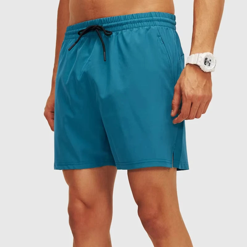 MAYYOUNG 4 Inches Inseam Men Sports Pants Fitness Workout Ice Silk Casual Breathable Drawstring Gym Shorts Joggers