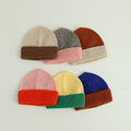 Fashion Trend Boys Girls Kids Knitted Two Tone Beanie Winter Hat Cap Single Cuff Beanie Hat Manufacturer