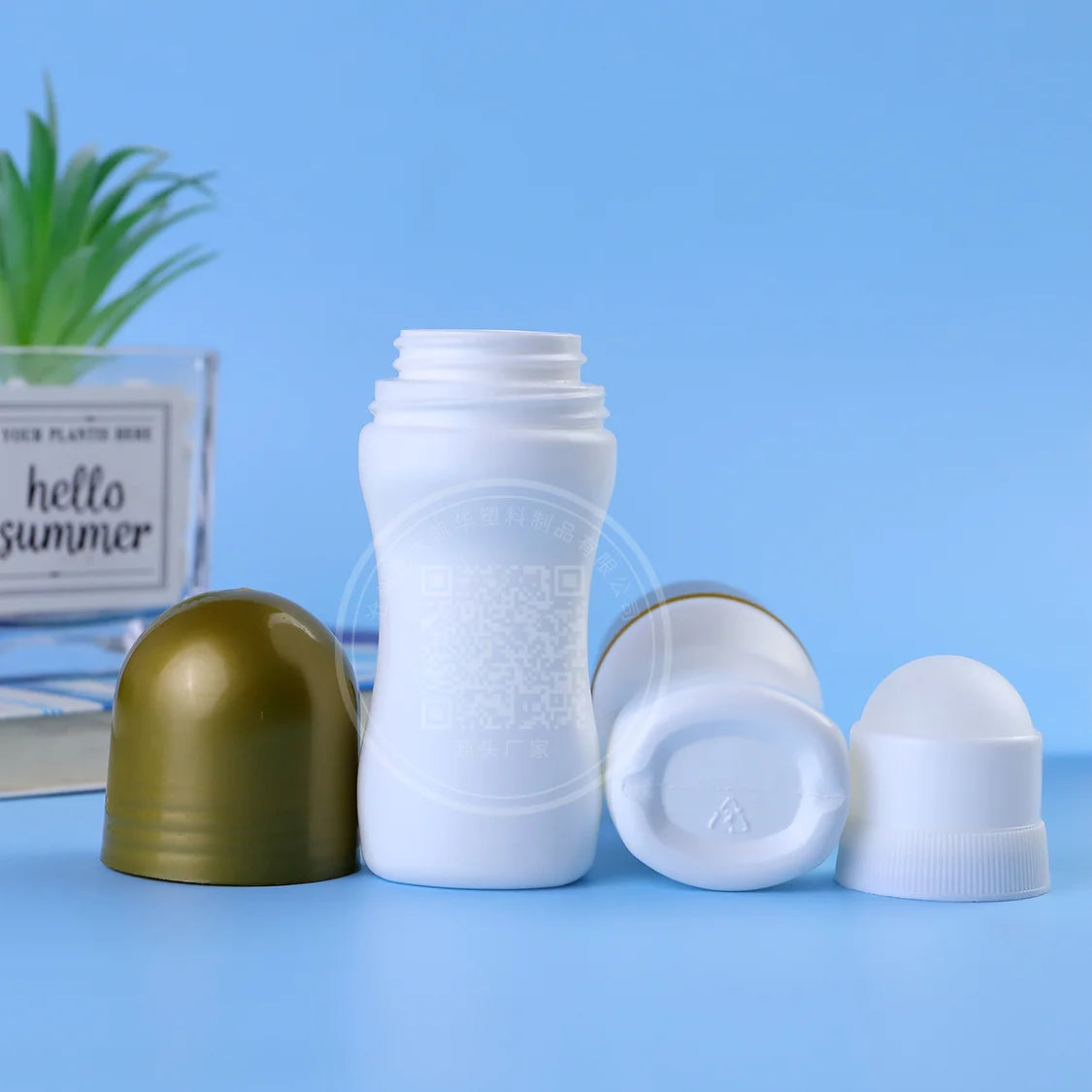 Empty Plastic Perfume & Deodorant Roll-On Bottles 20ml-60ml with Screen Printing for Personal Care Products