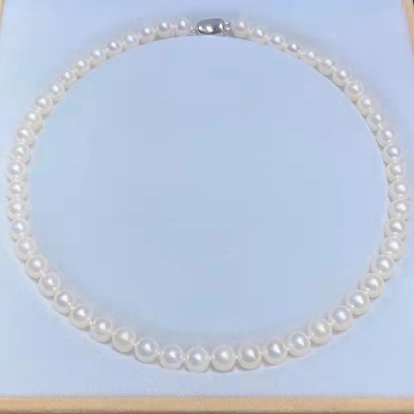 SGARIT Vintage Ball Shape 8-9mm Freshwater Pearl Charm Necklace Jewelry Hot Sale