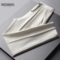 Naples Parisian Buckle-Down Men's Brown  Slim-Fit Suit Pants Casual Gentleman's Summer Trousers Pants