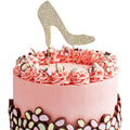 Luxury Shining Diamond High Heels Shoes Cake Topper for Birthday Anniversary Cake Decorations Sparkle Dessert Decor for Women