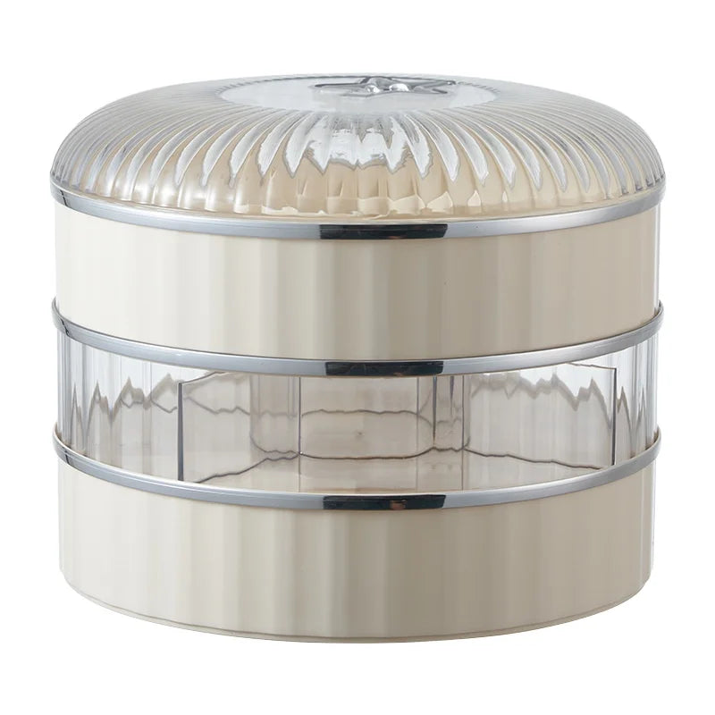Luxury Multi-Layer Plastic Storage Bin & Tray with Lid for Household Storage of Fruit Cream Dried Fruit Nuts Candies Snacks