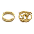 QT Trendy 18K Gold Plated Brass Zircon Engagement Wedding Ring for Women
