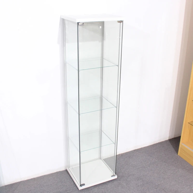 Full Vision Tempered Glass square Jewelry Display Shelf Glass showcase