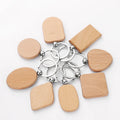 Custom Laser Engraved Wood Keychain Durable Beech Finish Die Cutting Printing Metal Limited Stock Gift