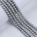 ZHUJI Natural Gray Color 9-10mm Near Round Shape Freshwater Pearl Strands