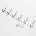 Modern Wall Mount Stainless Steel Hook Rail for Bathroom & Kitchen Hat Clothes Robe Coat Hanger Rack