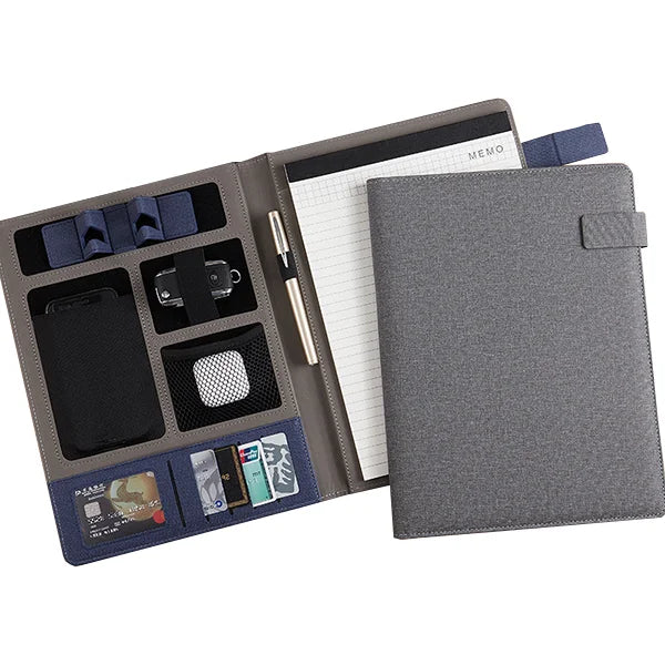 Custom A4 PU Durable High Quality Multifunction Executive Business Presentation Portfolio Organizer Notepad Padfolio