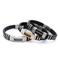 Punk Fashion Jewelry Bracelets & Bangles Silicone Straps Bracelet Stainless Steel Bracelet for Men