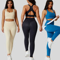 Women's Reversible Solid Color V-Shape Lightweight Gym Fitness Set High Waist Workout Yoga Plus Size Breathable Elastic Waist
