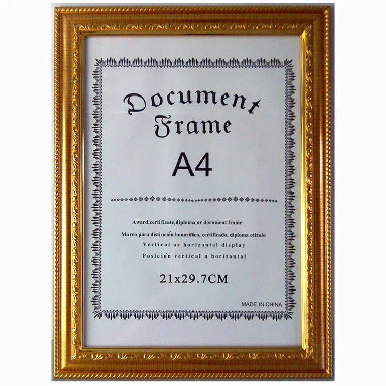 Hot Selling A4 Document Pictures Photo Frame University Graduation Award Degree Diploma Certificate Frame