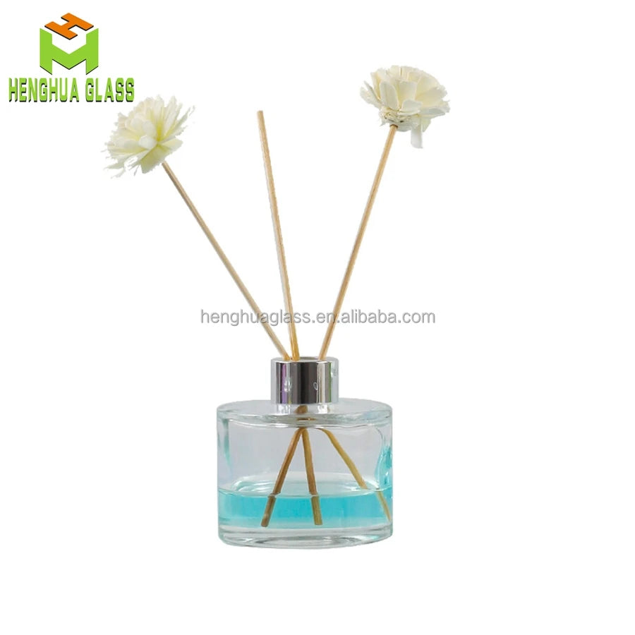 50ml 100ml 140ml 200ml Round Aromatherapy Glass Bottle Perfume Reed Diffuser Liquid Container Bottles with Screw Cap Wholesale