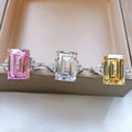 Sterling Silver Cubic Zirconia CZ 3 Stone Anniversary Engagement Ring