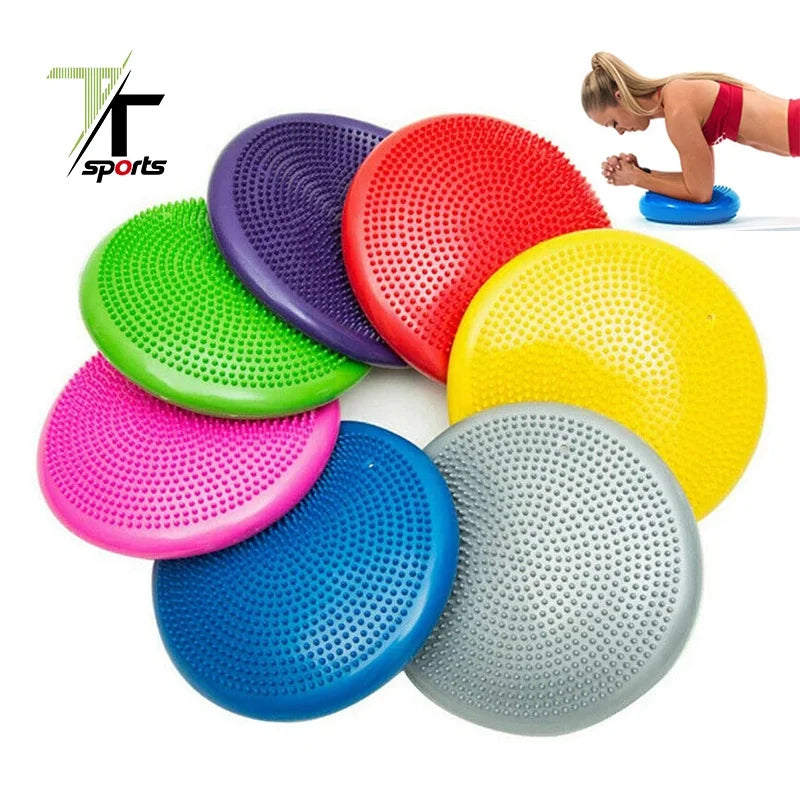 Inflatable Yoga Exercise Fitness Balance Training Office Seat Relax Massage Stability Wobble Balance Board Pad Cushion
